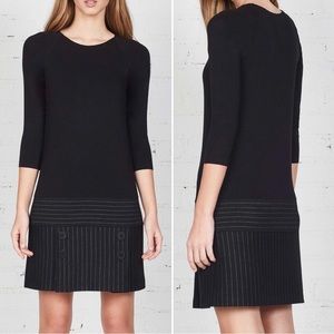 Bailey 44 Acquisition black with white pinstripes dropwaist dress